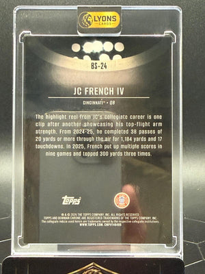 2026 Bowman Football JC French IV #BS-24 Bowman Spotlights NIL SSP