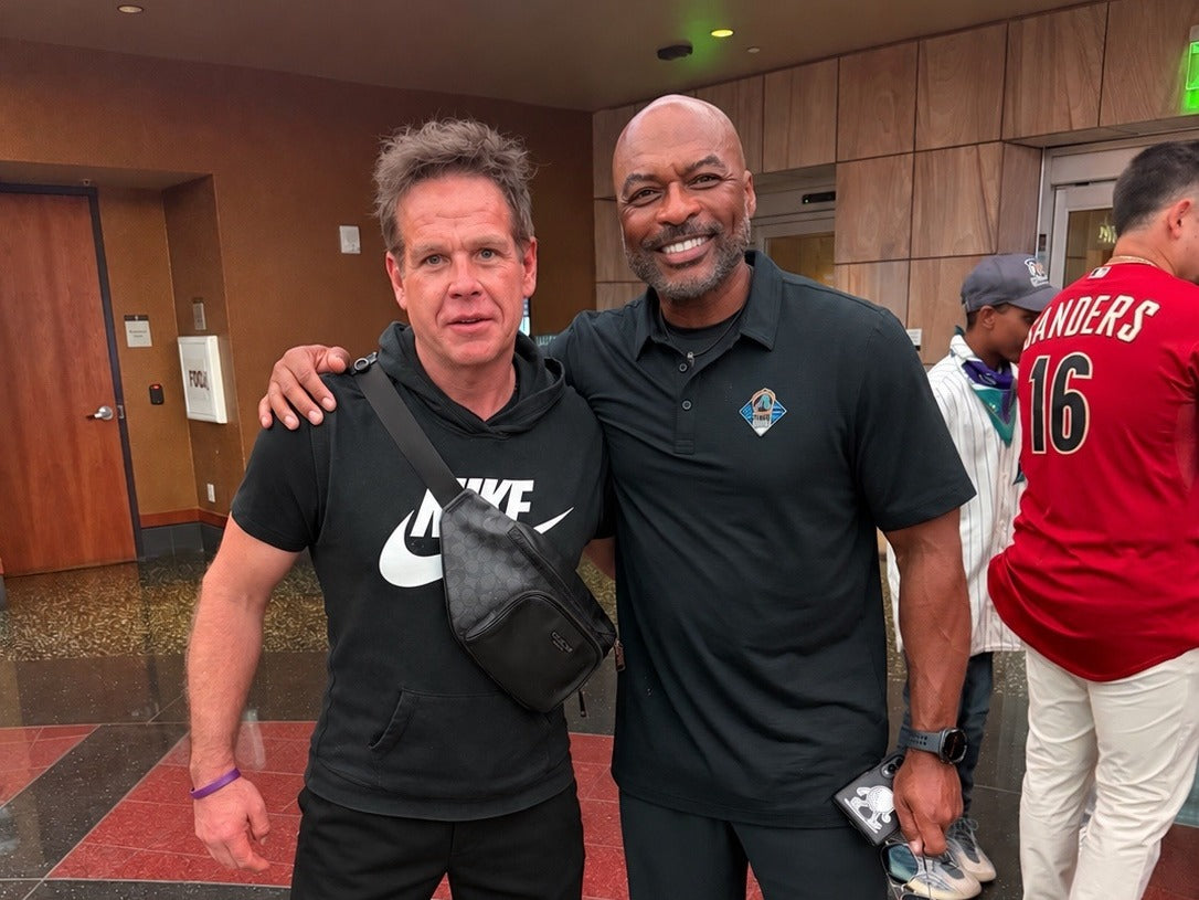 With my good friend Reggie Sanders during the Arizona trip and the Diamondbacks’ championship-anniversary celebration.