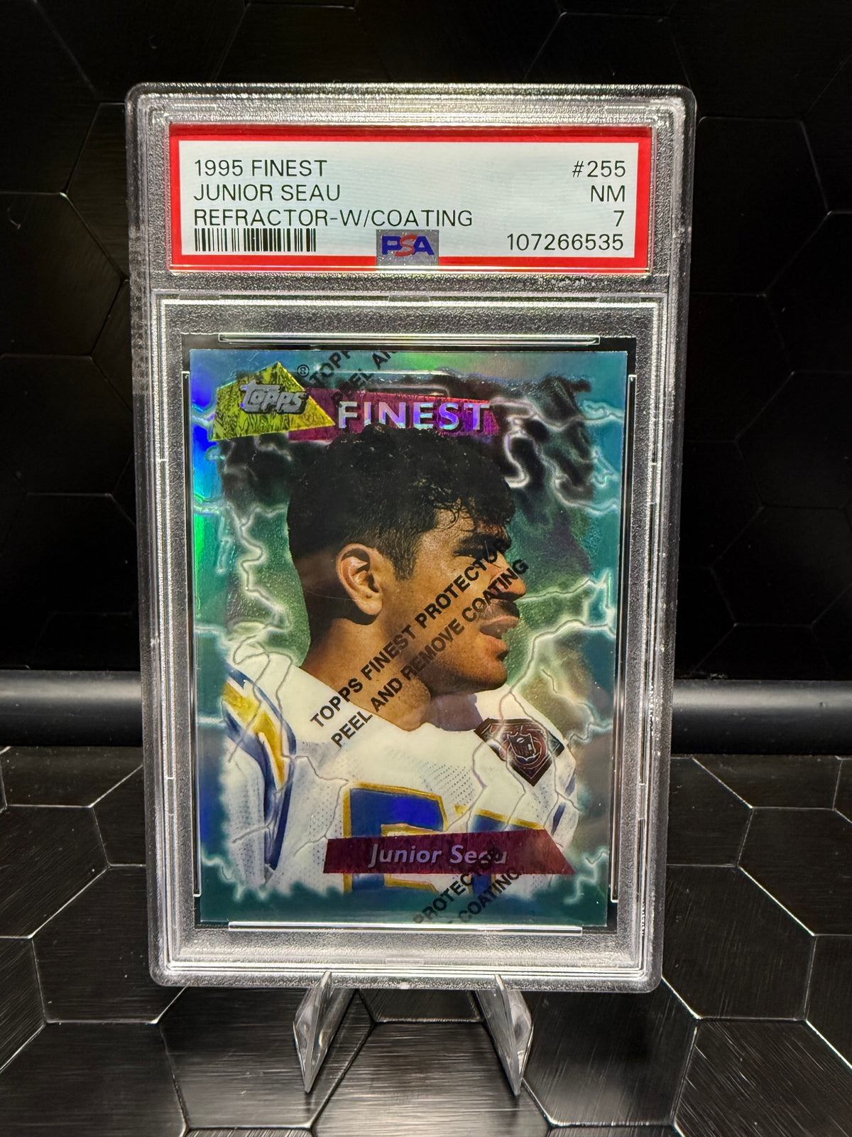 1995 Finest Junior Seau Refractor-W/COATING #255 PSA 7