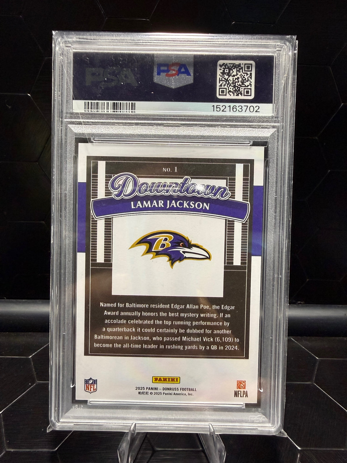 2025 Donruss Optic #1 Lamar Jackson Downtown! PSA 10