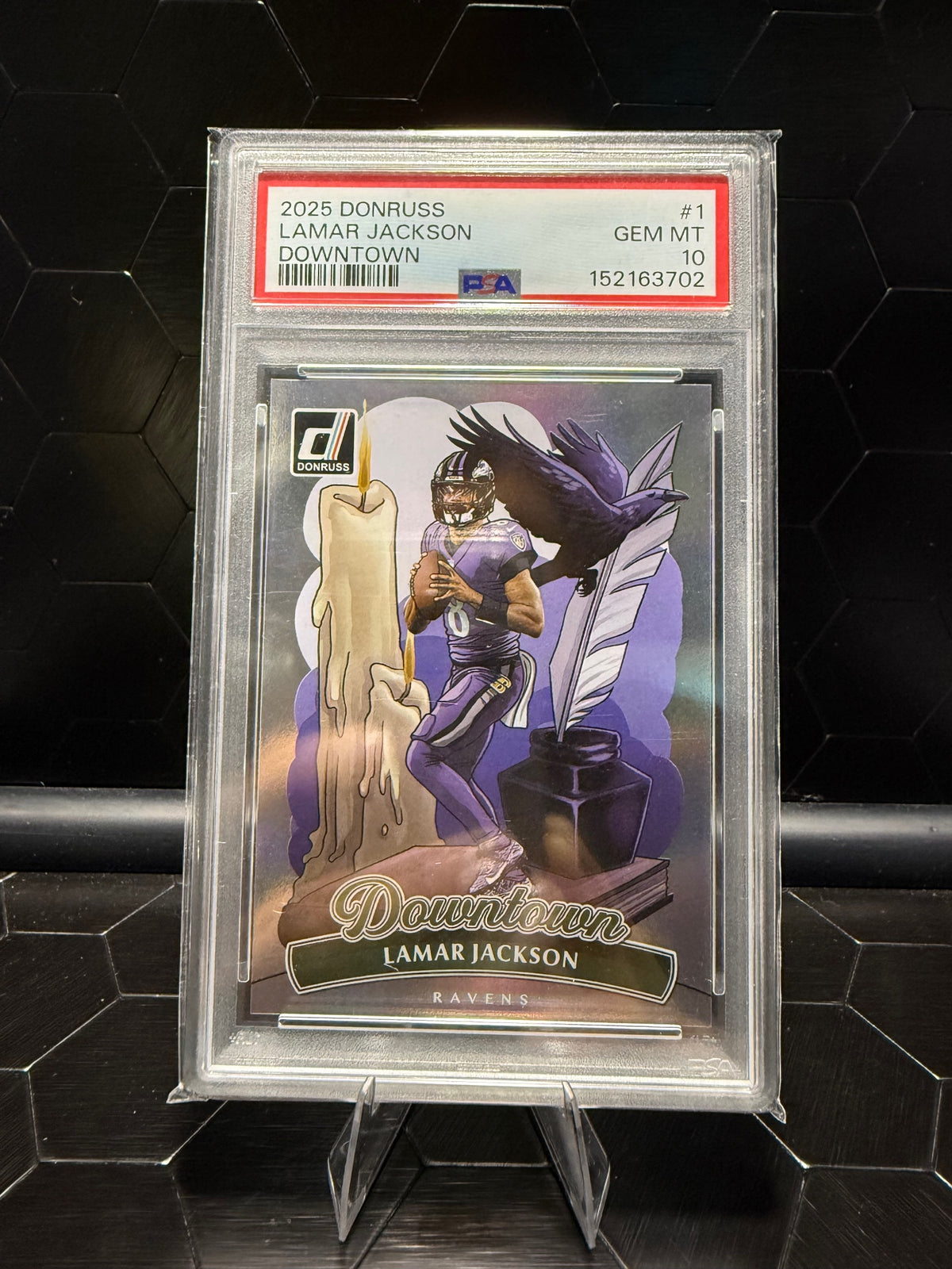2025 Donruss Optic #1 Lamar Jackson Downtown! PSA 10