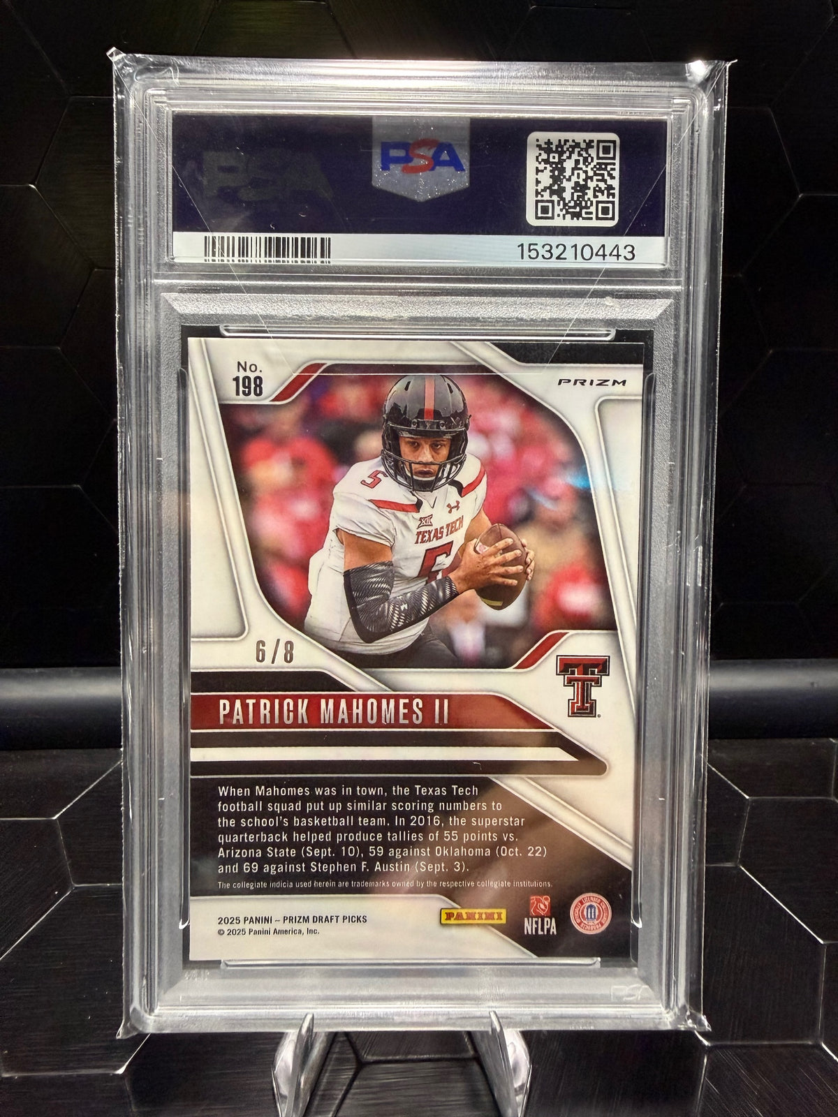 2025 Panini Prizm Draft Picks Patrick Mahomes Green Shimmer PSA 10