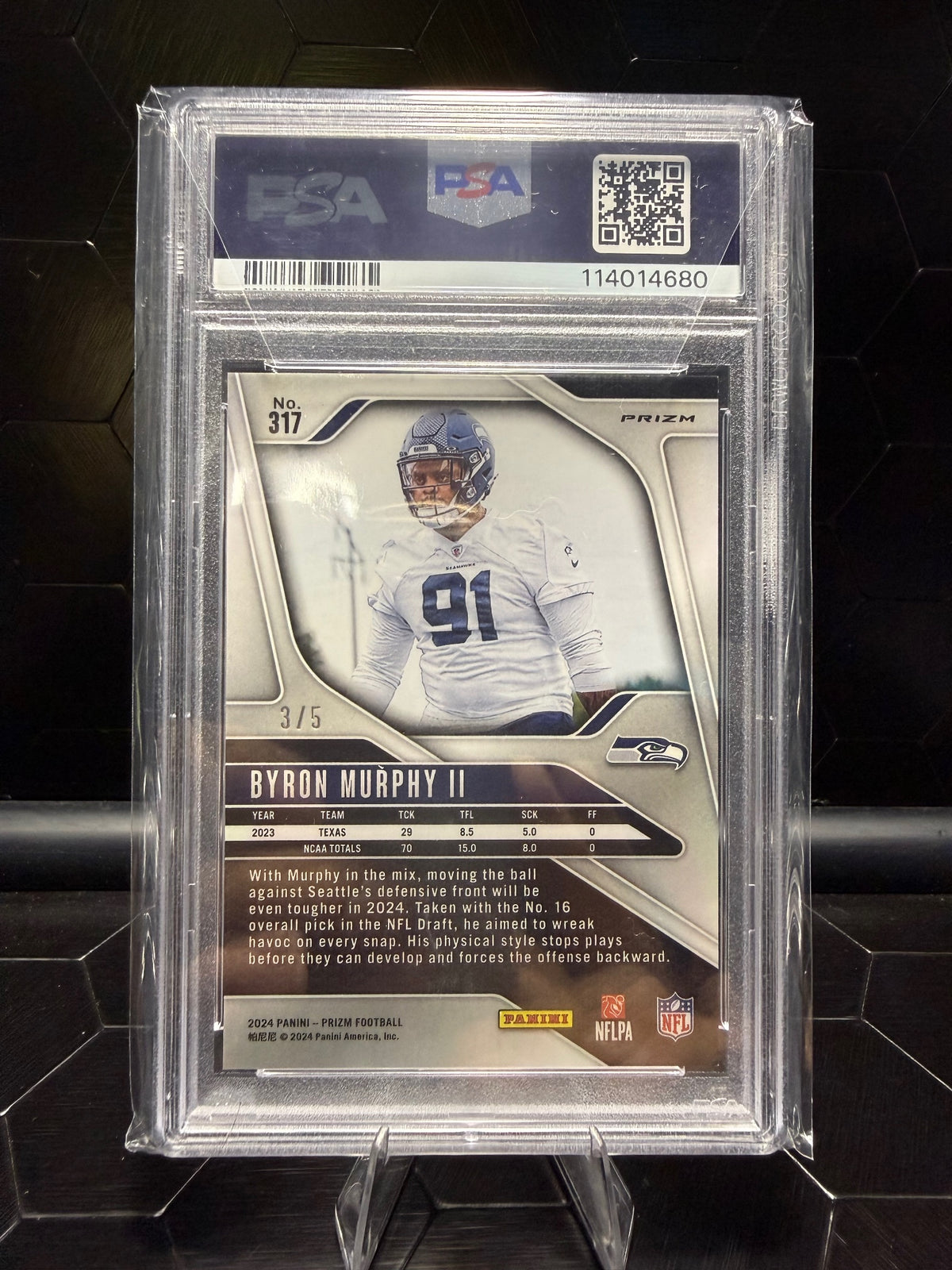 2024 Panini Prizm #317 Byron Murphy II Black and White Checker PSA 9