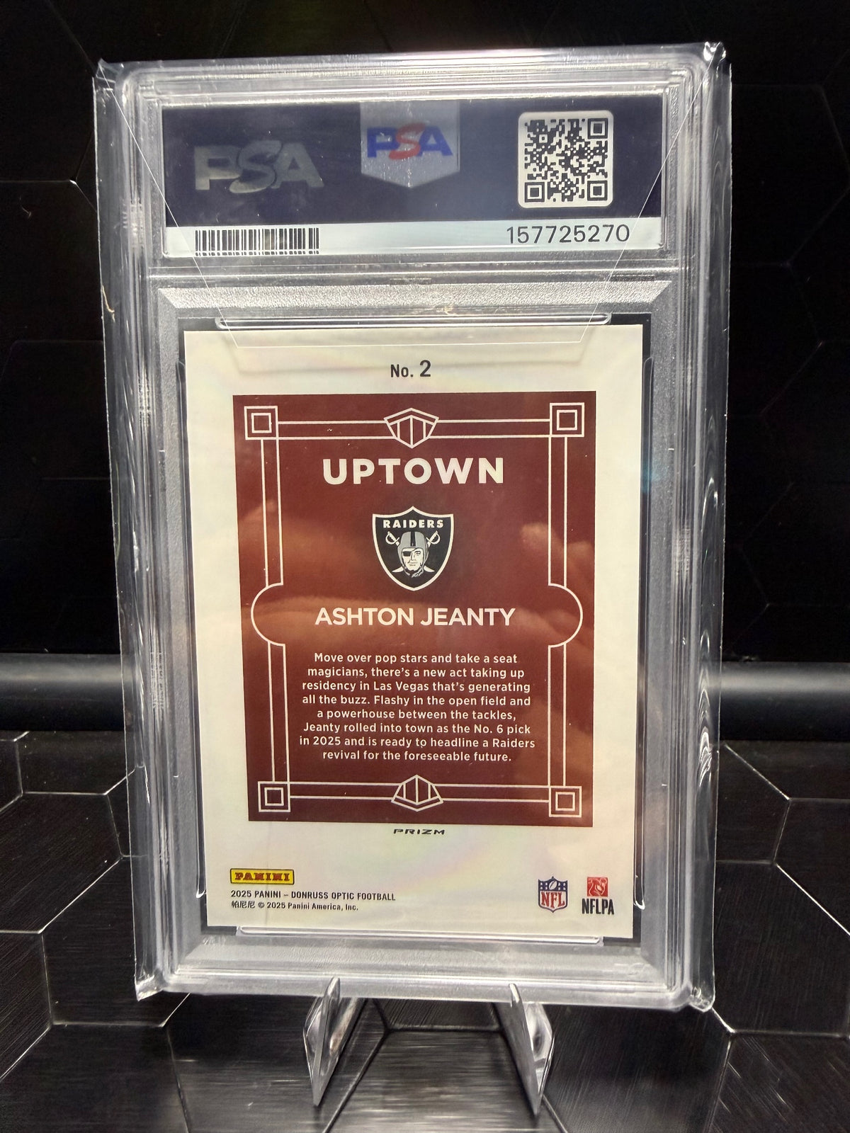 2025 Donruss Optic Uptowns Ashton Jeanty #2  PSA 9