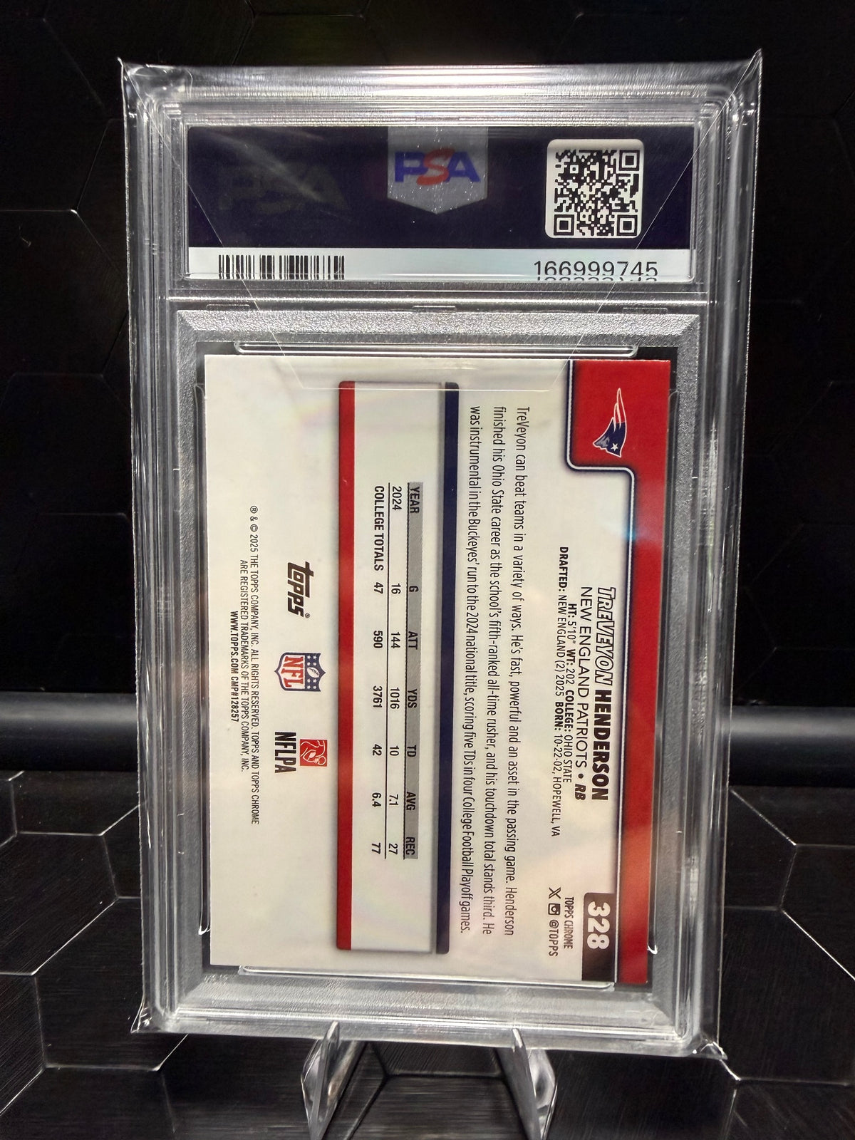 2025 Topps Chrome TreVeyon Henderson #328 Lime Green X-Fractor RC PSA 8