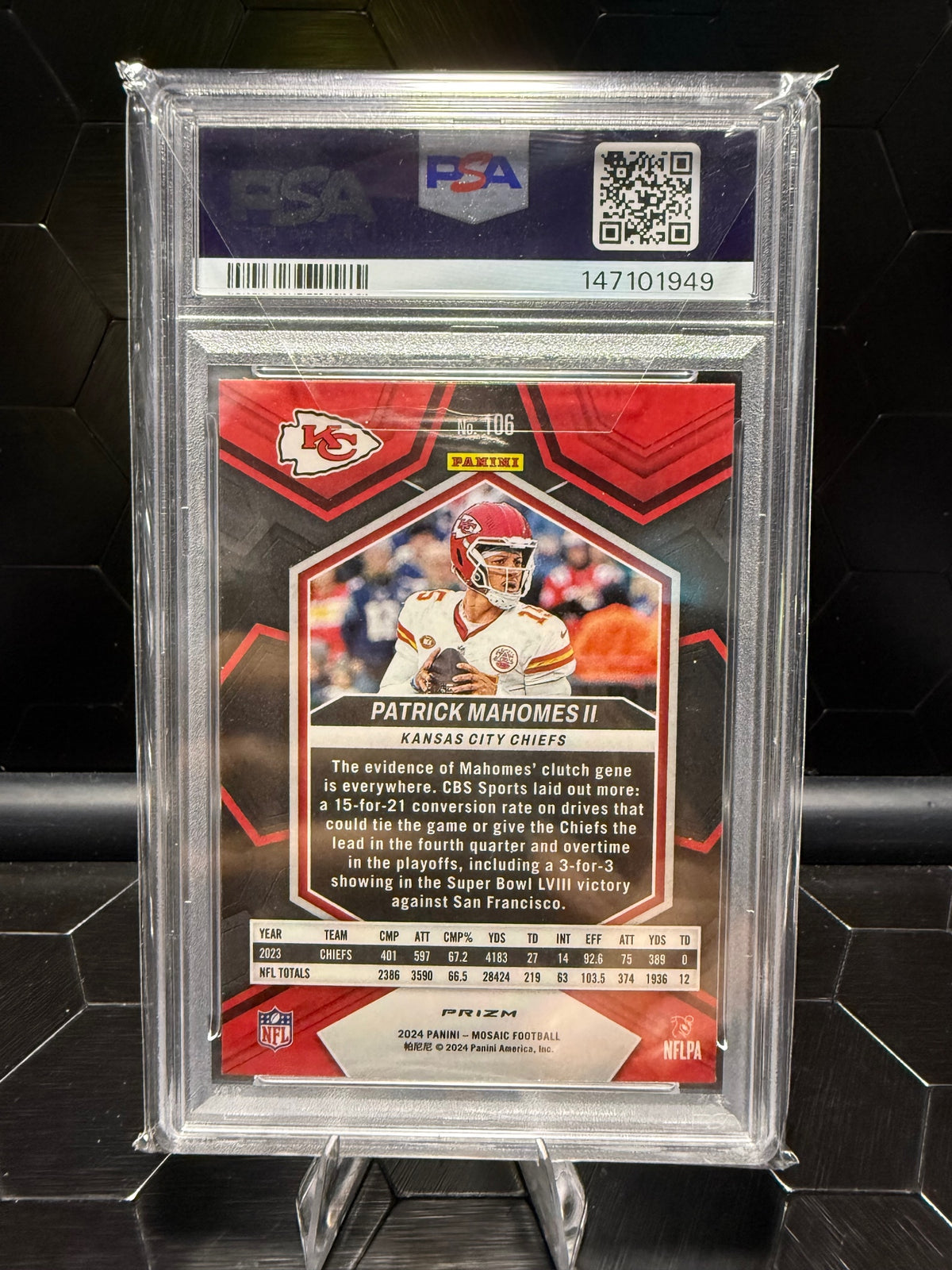 2024 Panini Mosaic Patrick Mahomes II #106 Red Mosaic PSA 9