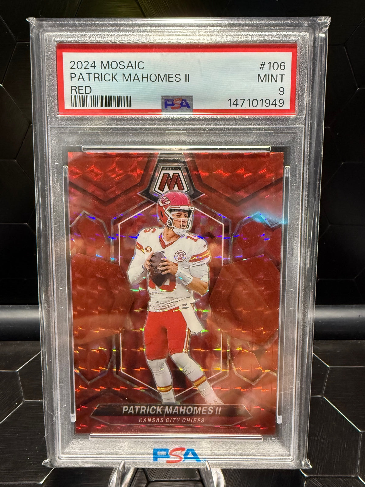 2024 Panini Mosaic Patrick Mahomes II #106 Red Mosaic PSA 9