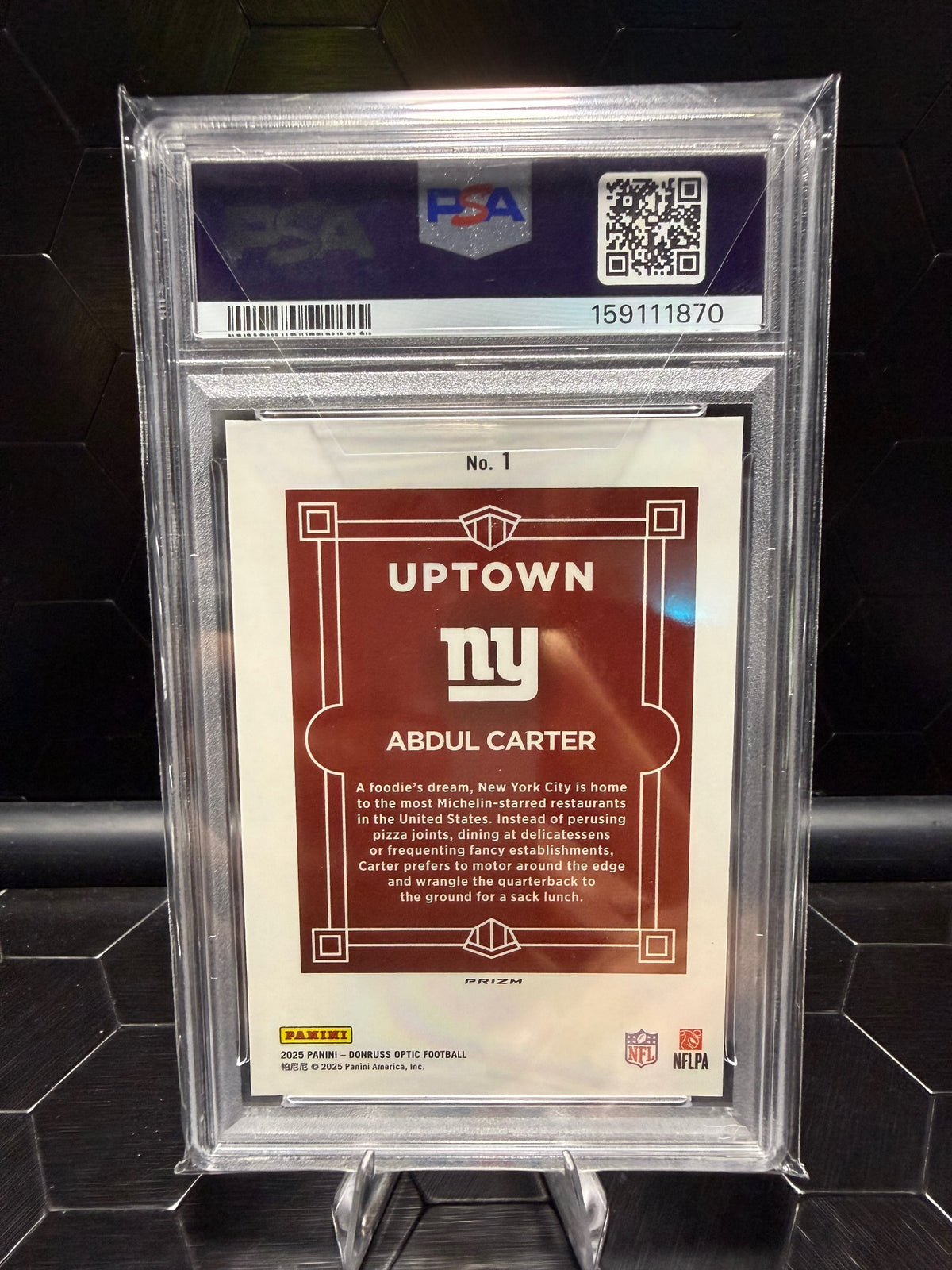 2025 Donruss Optic #1 Abdul Carter Uptown PSA 10