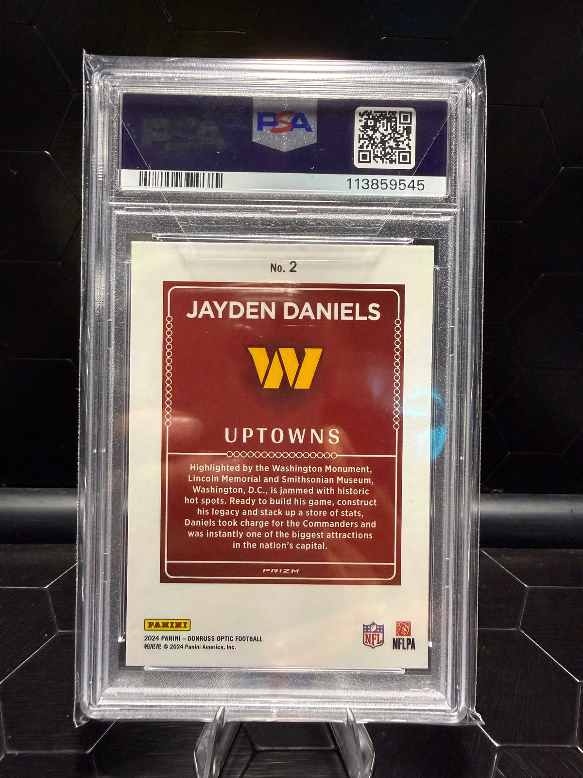 2024 Donruss Optic #2 Jayden Daniels Uptowns PSA 9