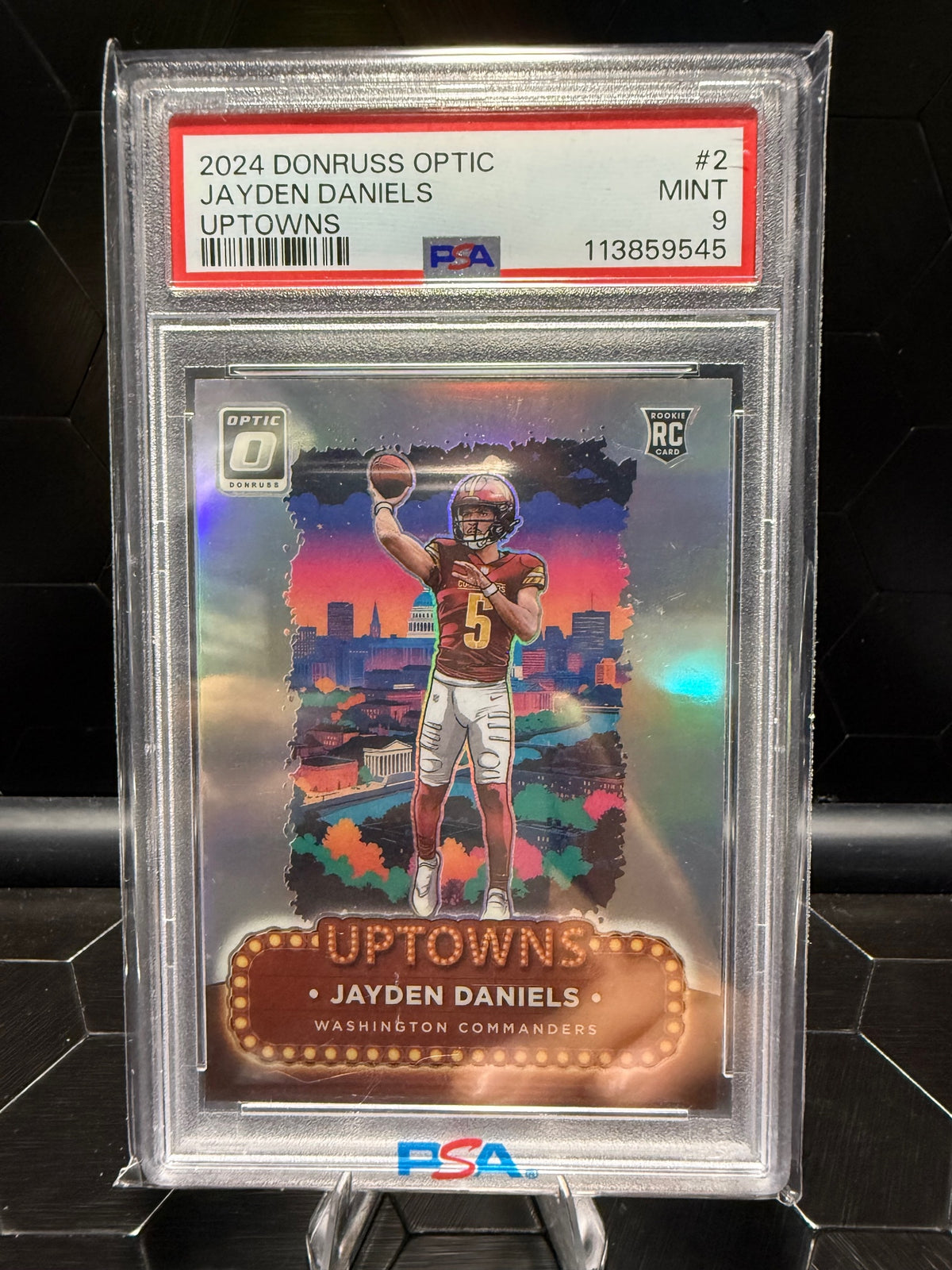 2024 Donruss Optic #2 Jayden Daniels Uptowns PSA 9