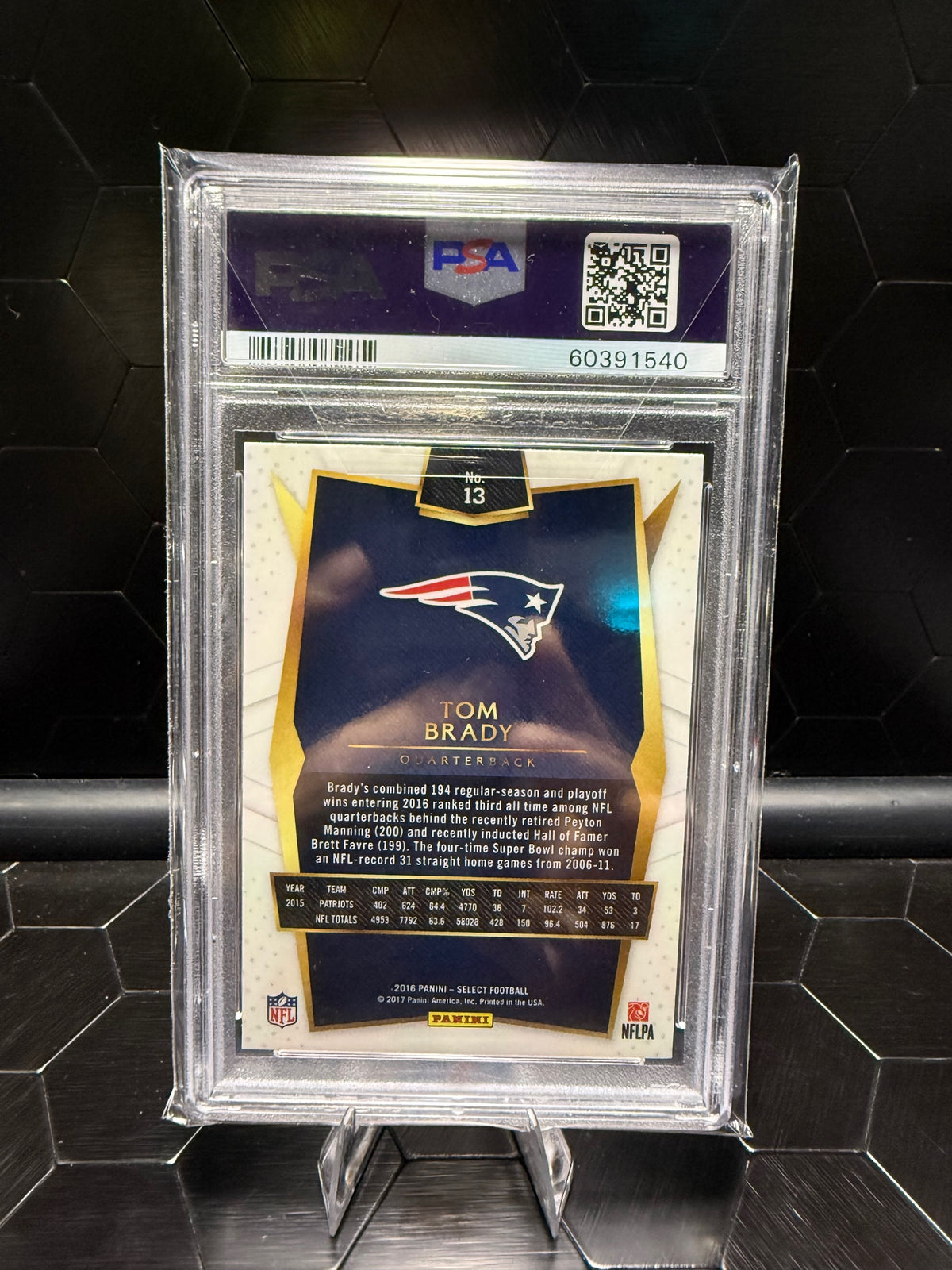 2016 Panini Select Tom Brady #13 Tri-Color Prizm PSA 10