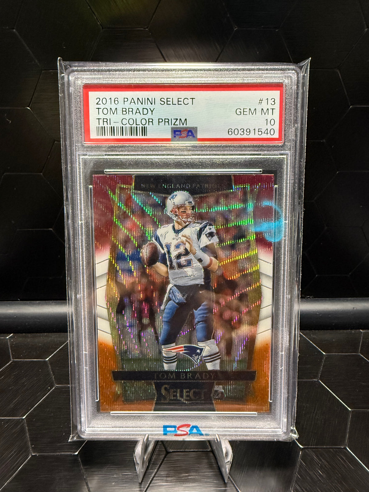 2016 Panini Select Tom Brady #13 Tri-Color Prizm PSA 10