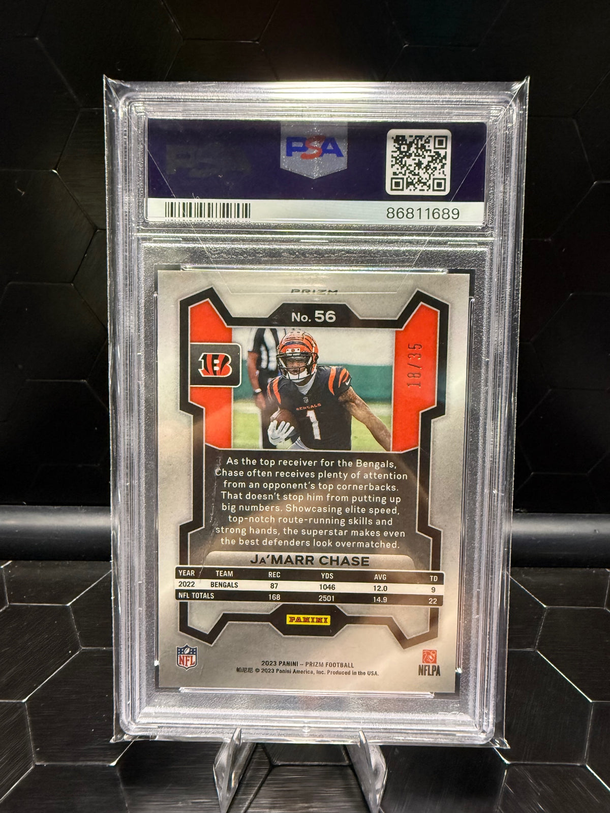 2023 Panini Prizm Ja'Marr Chase #56 Red Shimmer /35 PSA 10