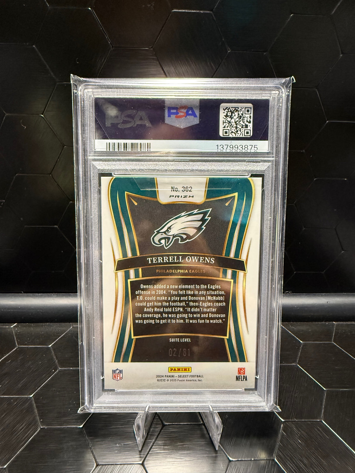 2024 Panini Select Terrell Owens #362 Dragon Scale Prizm /81 PSA 9