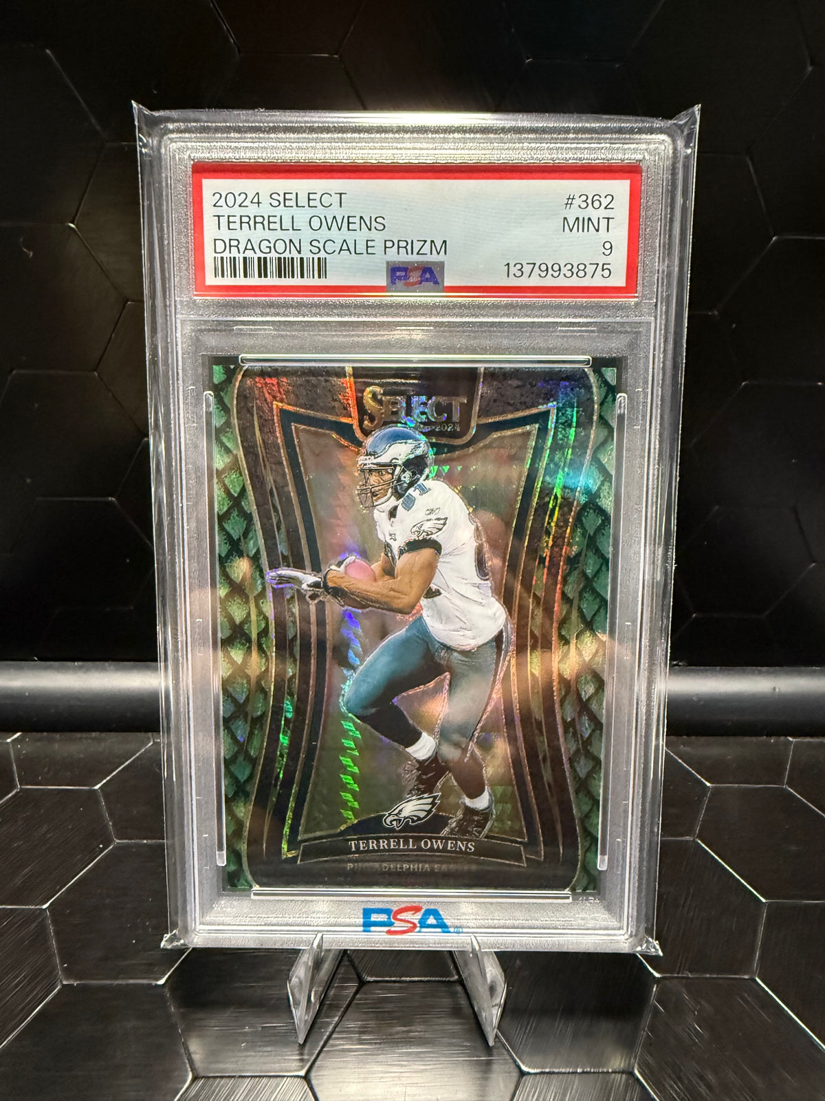 2024 Panini Select Terrell Owens #362 Dragon Scale Prizm /81 PSA 9