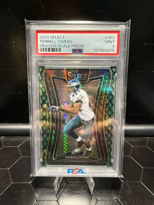 2024 Panini Select Terrell Owens #362 Dragon Scale Prizm /81 PSA 9