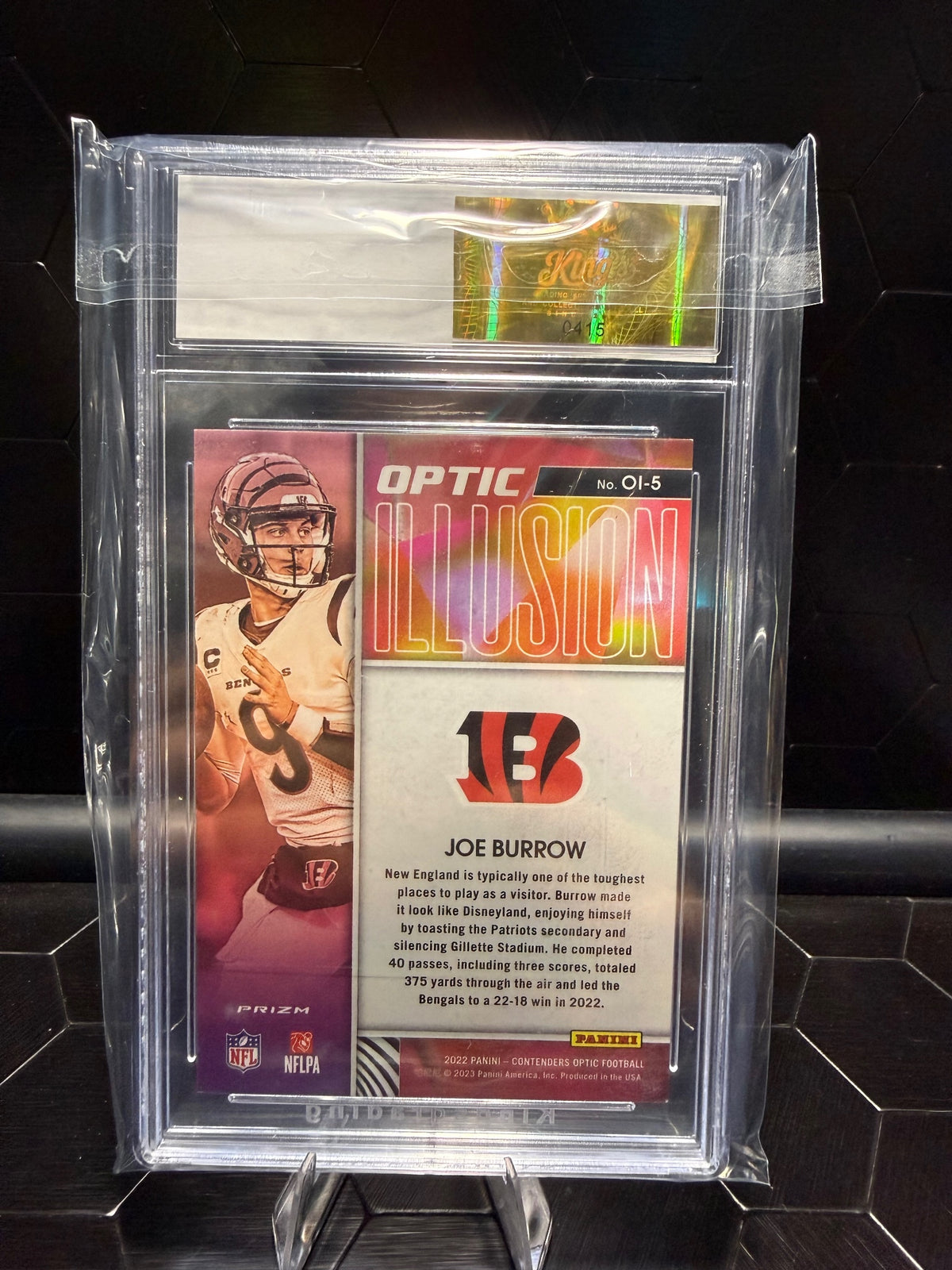 2022 Panini Contenders Optic Joe Burrow Optic Illusion #OI-5 Silver Crown 10
