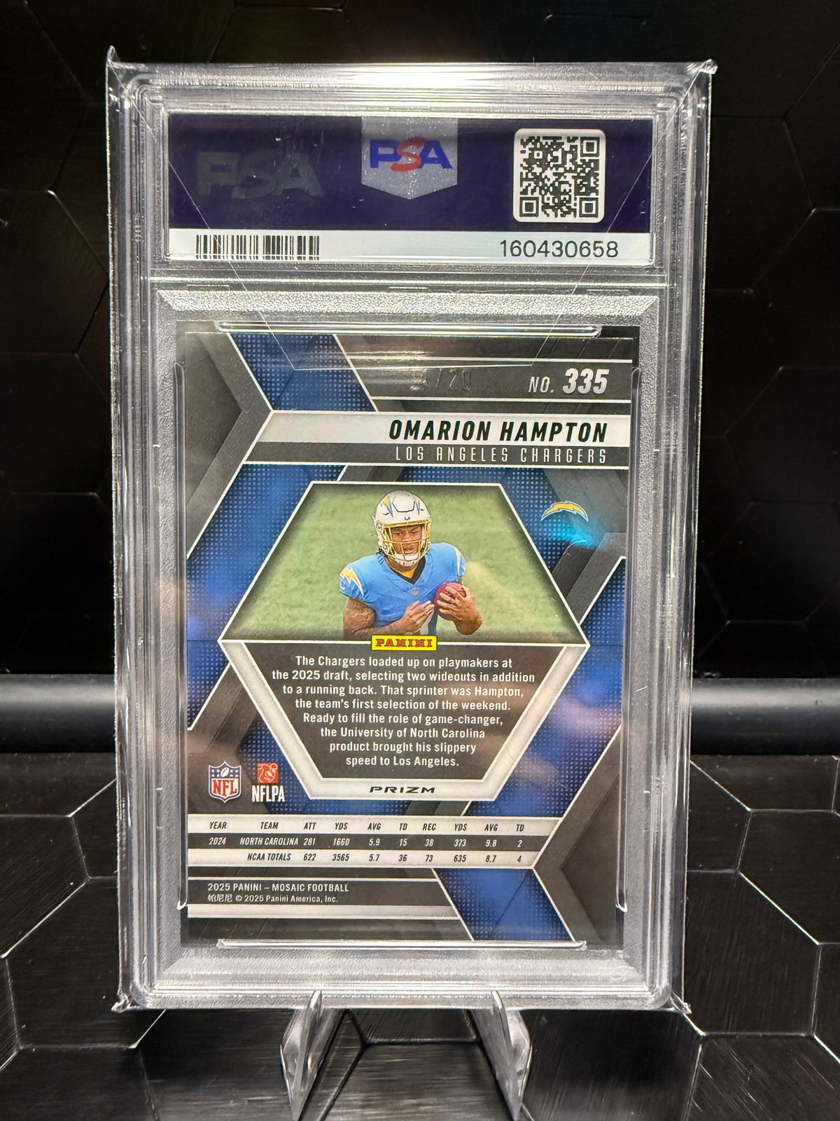 2025 Panini Mosaic Omarion Hampton #335 Cherry Blossom Choice RC /20 PSA 9