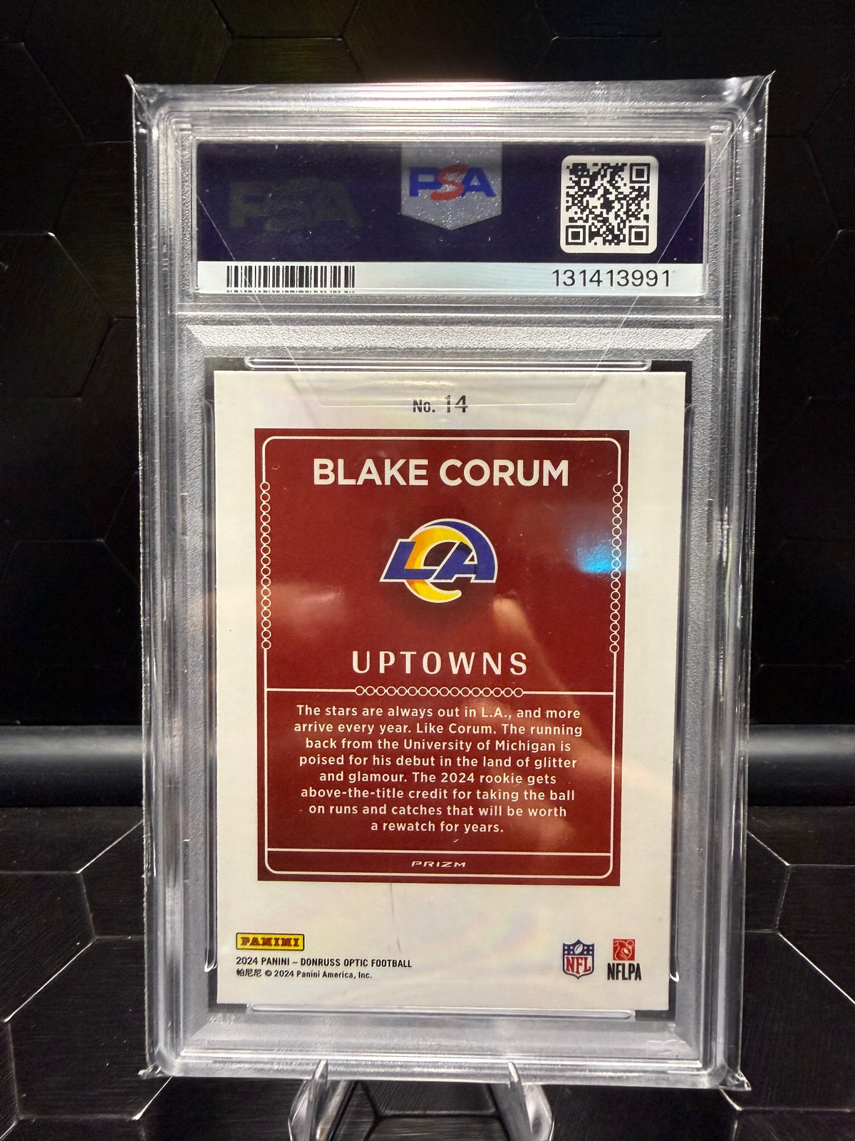2024 Donruss Optic #14 Blake Corum Uptowns PSA 10
