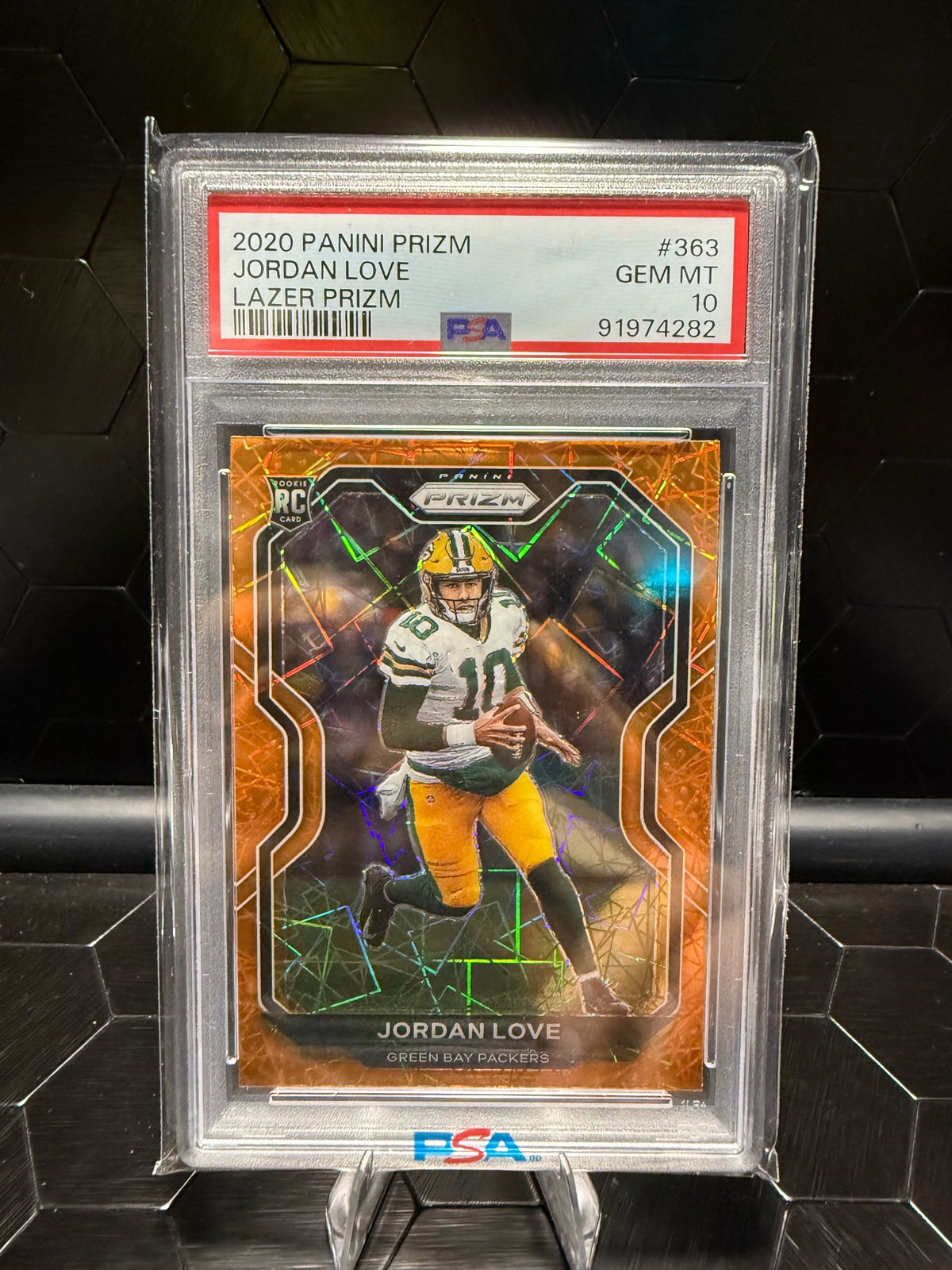 2020 Panini Prizm Jordan Love #363 Lazer Prizm RC PSA 10