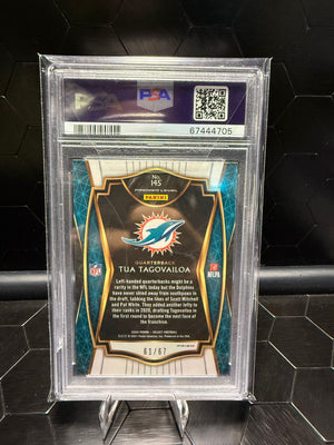 2020 Panini Select Tua Tagovailoa #145 Dragon Scale Prizm RC /67 PSA 10