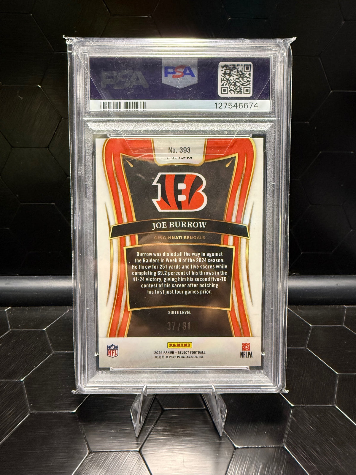 2024 Panini Select Joe Burrow #393 Dragon Scale Prizm /81 PSA 10