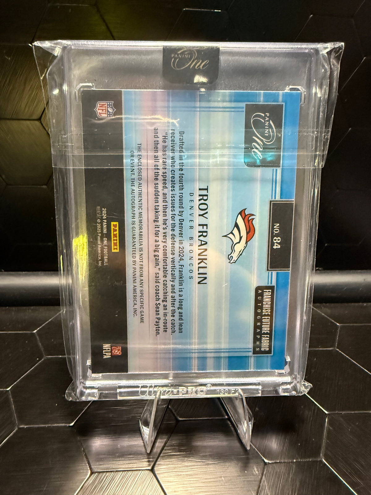 2024 Panini One Troy Franklin #84 Franchise Future RPA RC /99