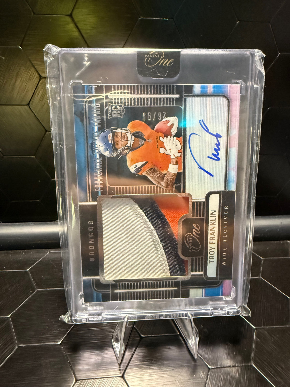 2024 Panini One Troy Franklin #84 Franchise Future RPA RC /99