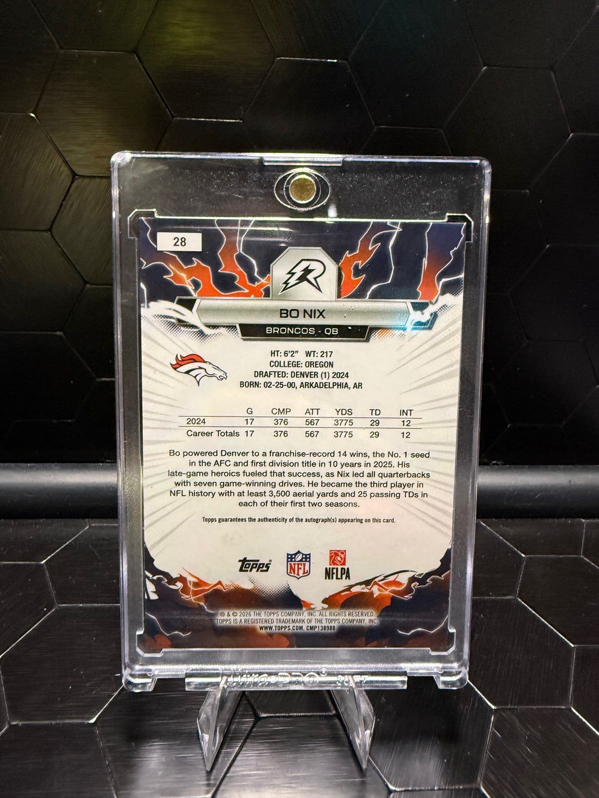 2024 Topps Resurgence Bo Nix #RRS-BN Gold Power Surge Rookie Autograph /50