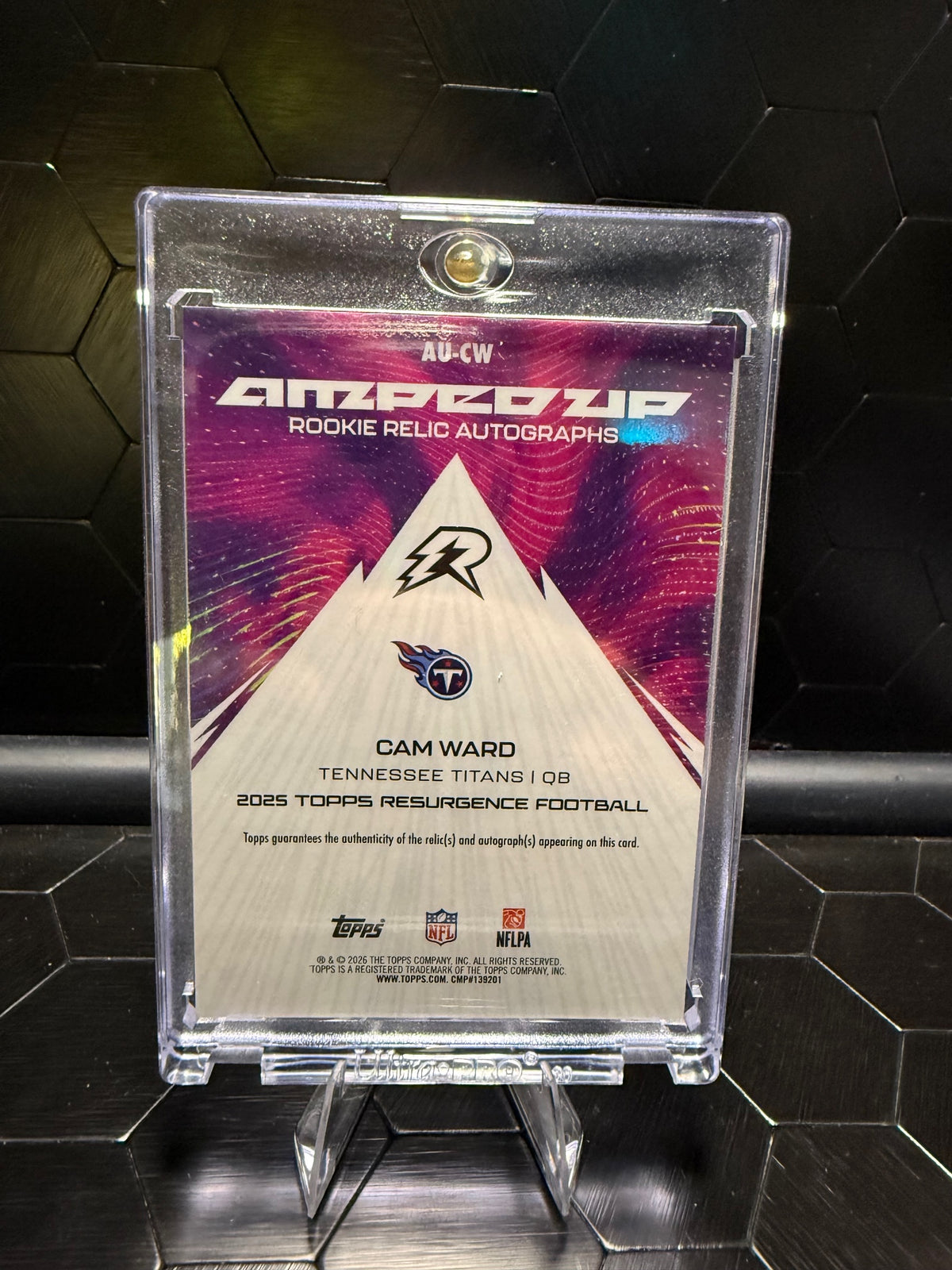 2025 Topps Resurgence Cam Ward Amped Up Rookie Relic Auto #AU-CW