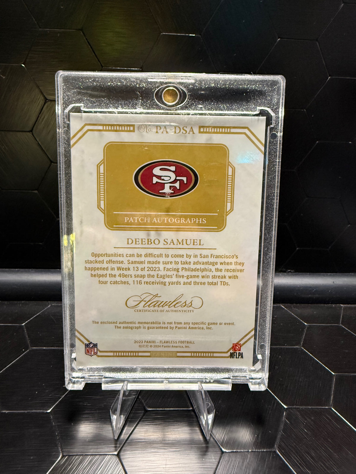 2023 Panini Flawless Deebo Samuel Patch Auto #PA-DSA /25