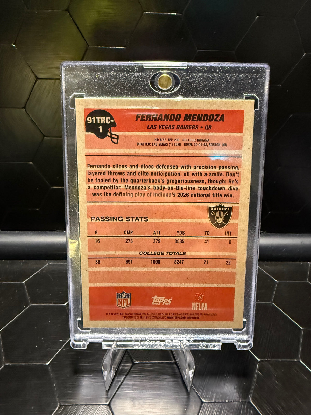 2026 Topps Flagship Fernando Mendoza #91TRC-1 35th Anniversary RC