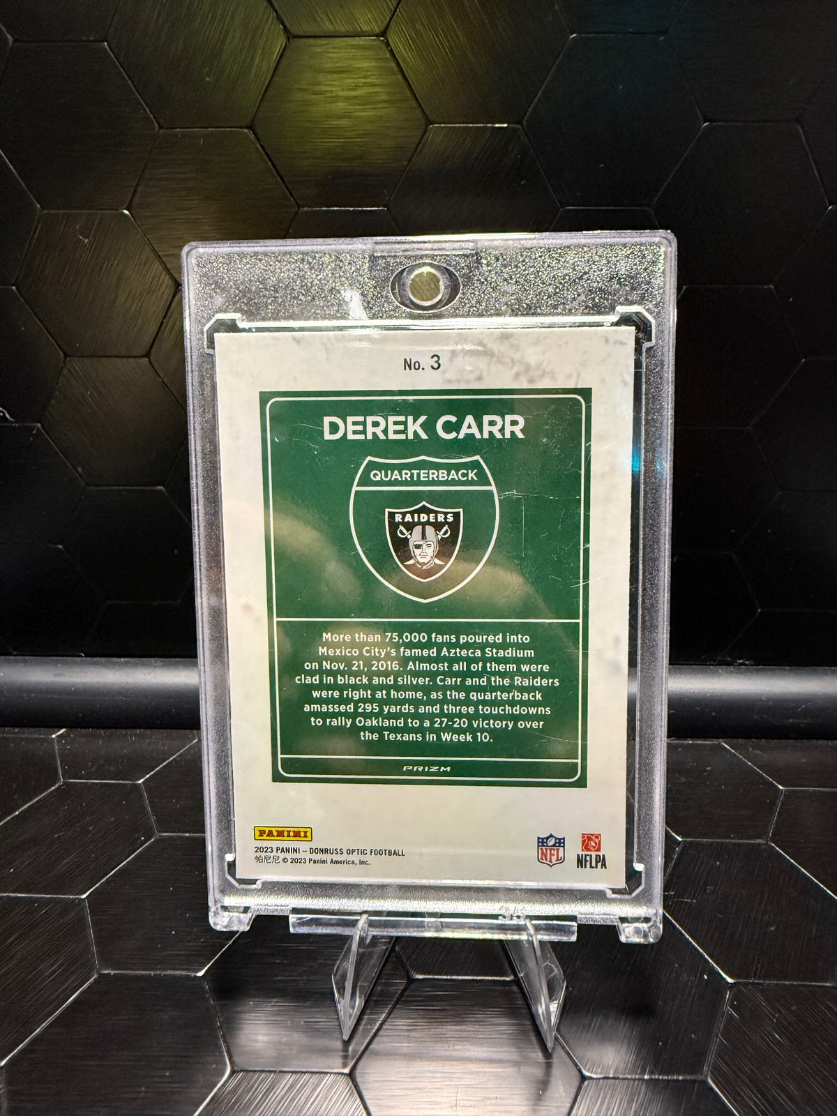 2023 Donruss Optic #3 Derek Carr Downtown International