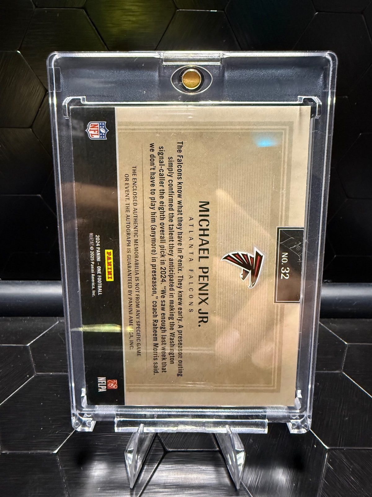 2024 Panini One Michael Penix Jr. #32 Rookie Dual Patch Auto /179