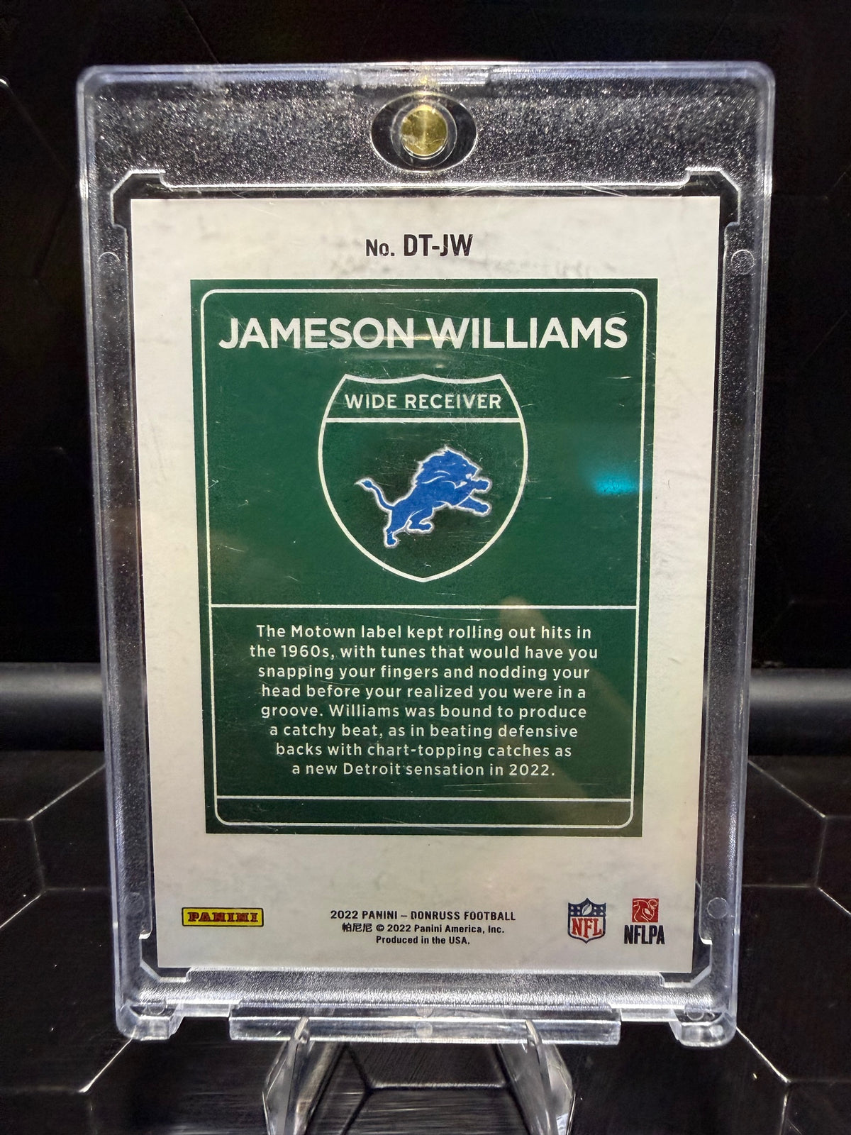 2022 Donruss Jameson Williams #DT-JW Downtown RC Lions