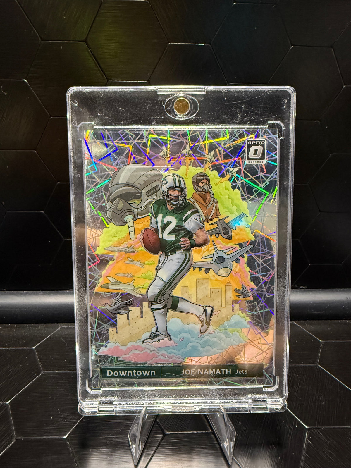2021 Donruss Optic Joe Namath #DT-4 Downtown Prizm Jets