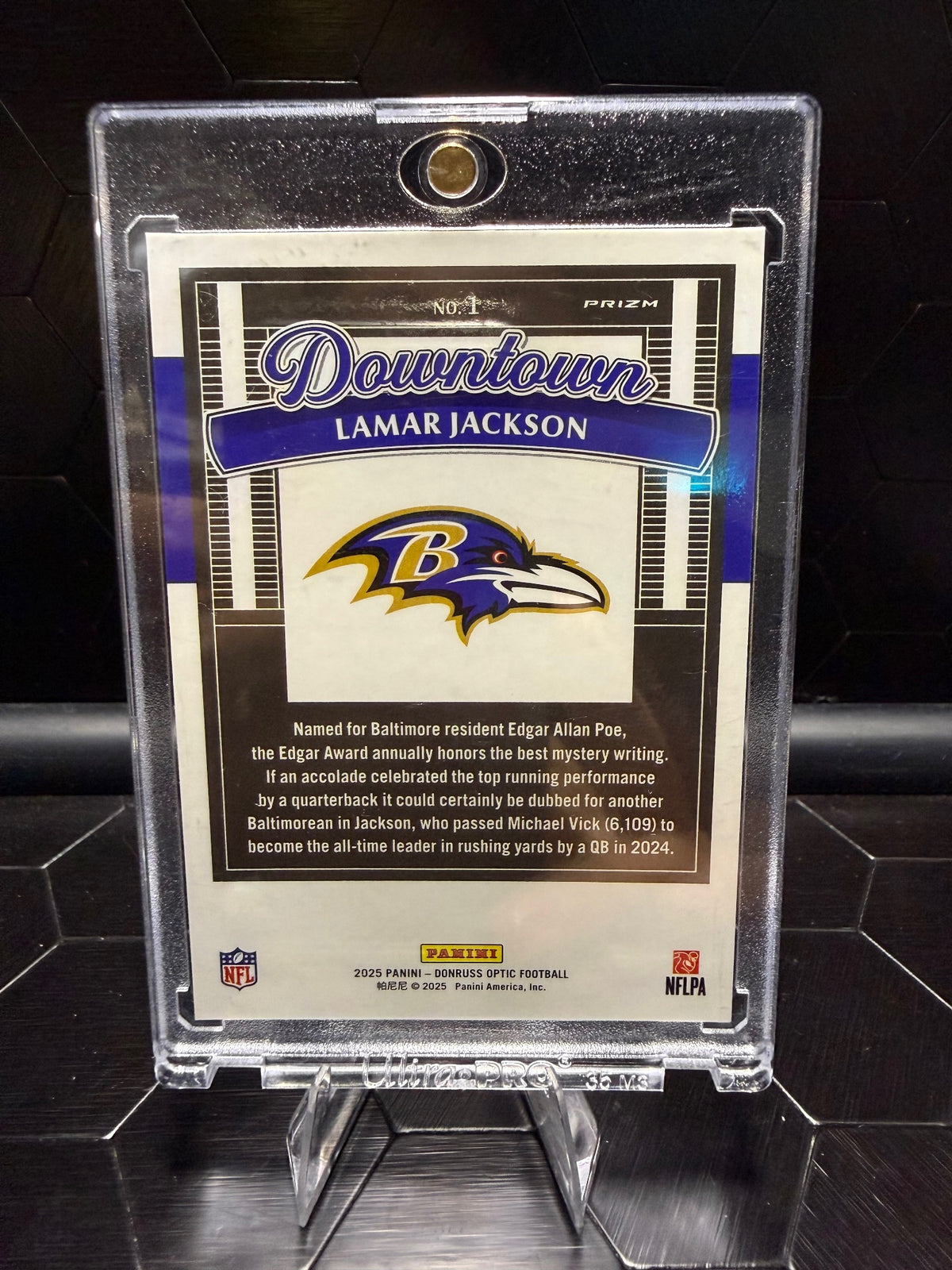 2025 Donruss Optic Lamar Jackson #1 Downtown Prizm Ravens