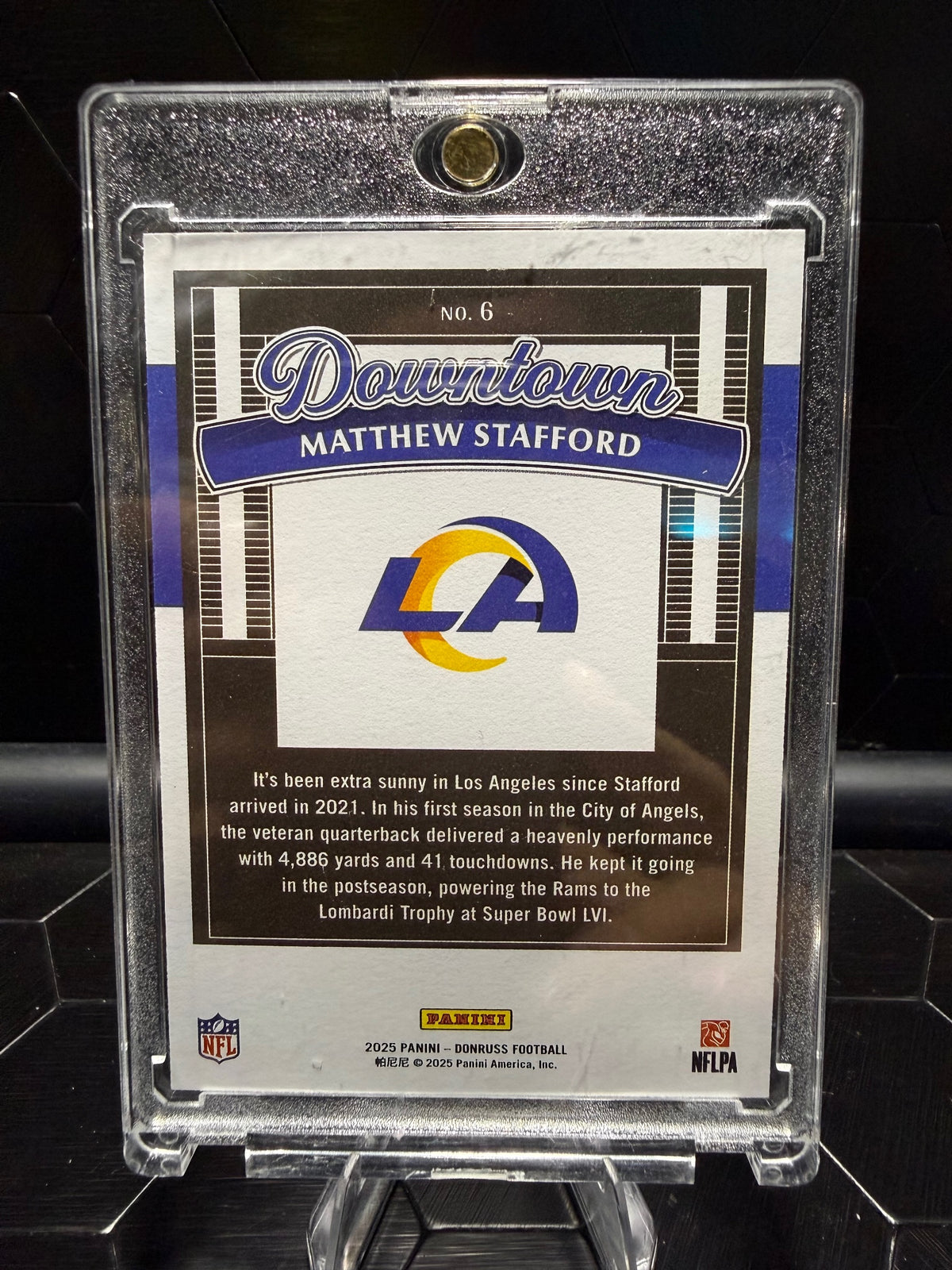 2025 Donruss Matthew Stafford #6 Downtown! Rams