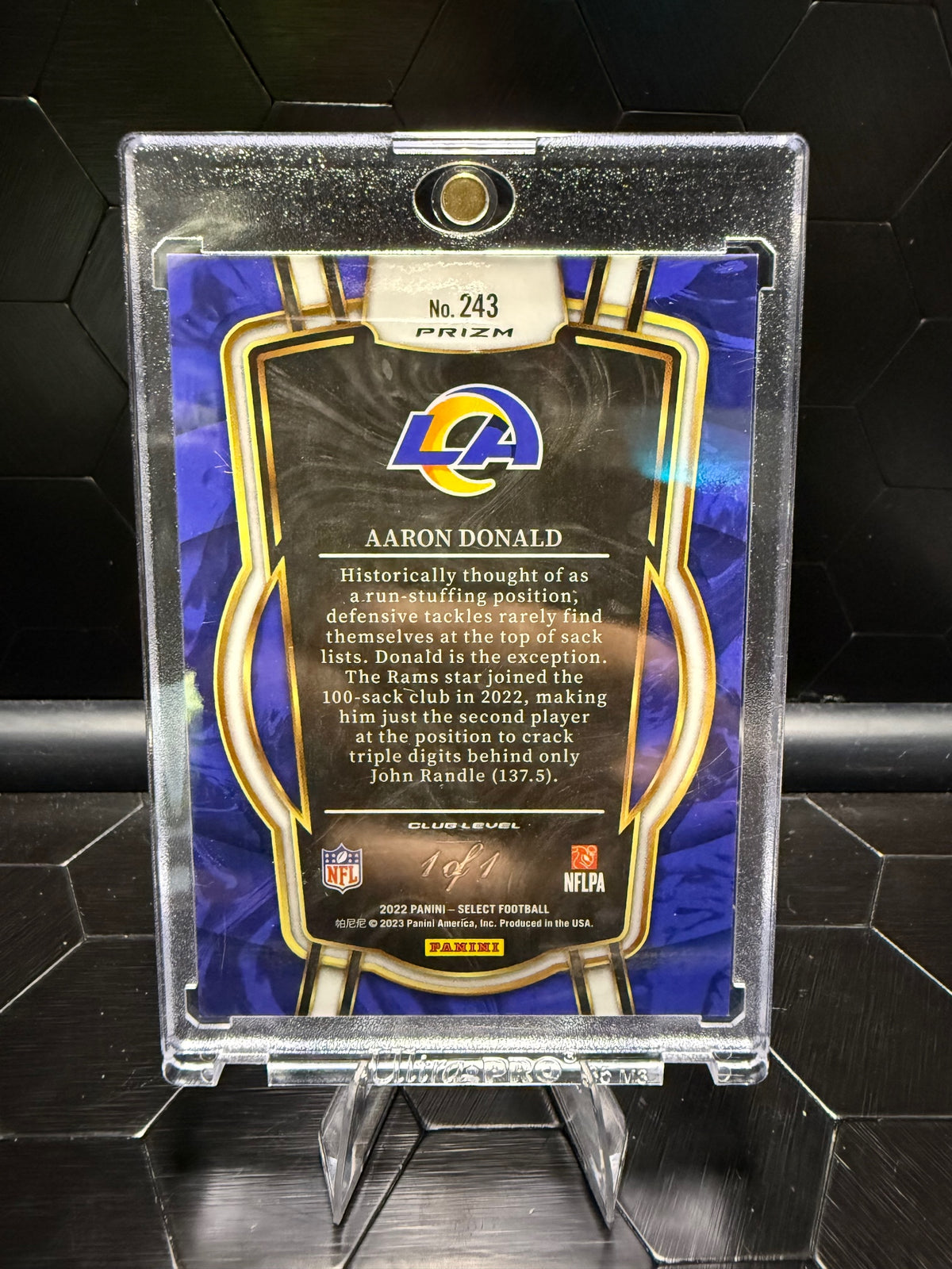 2022 Panini Select #243 Aaron Donald Silver Prizm Die Cut