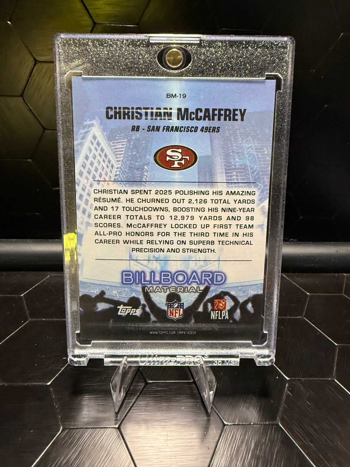 2026 Topps Flagship Christian McCaffrey #BM-19 Billboard Material