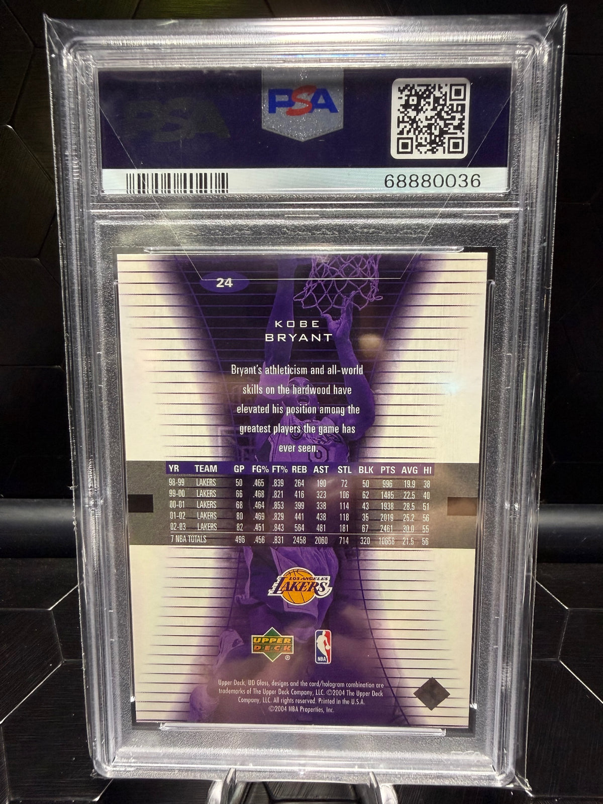 2003-04 UD Glass #24 Kobe Bryant PSA 9