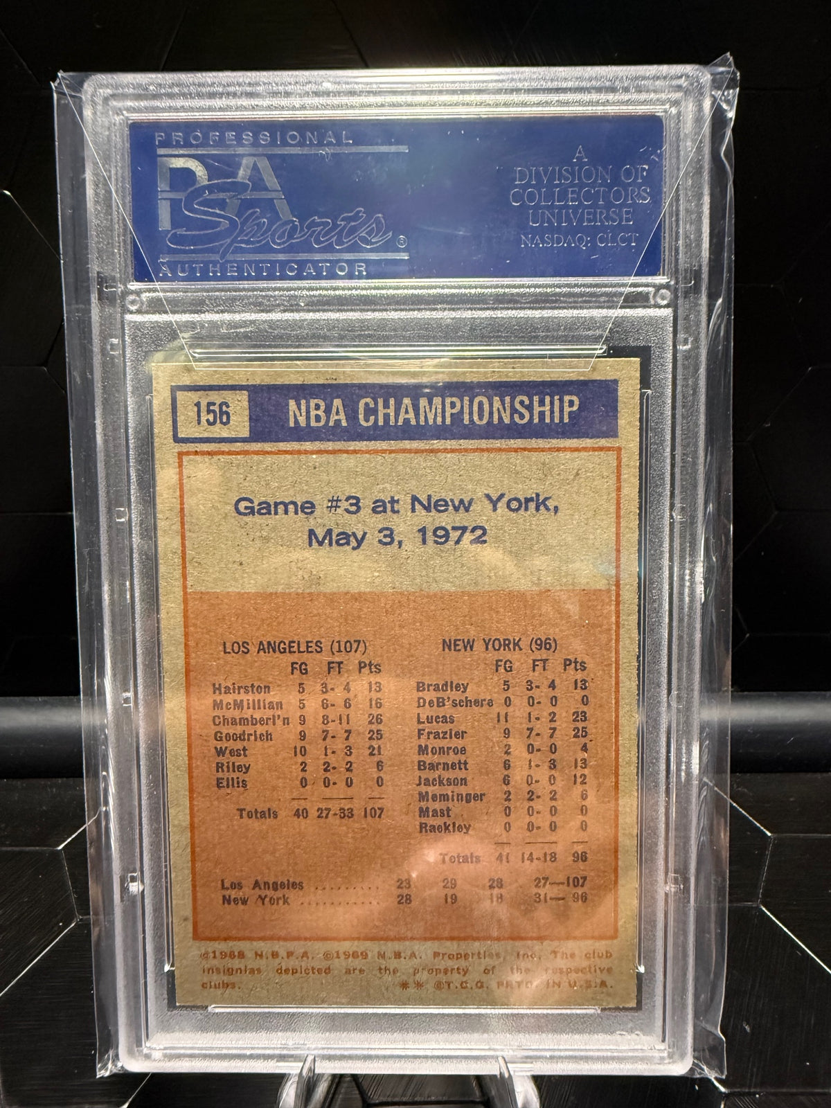 1972-73 Topps #156 NBA Finals Game 3 Two in a Row PSA 7