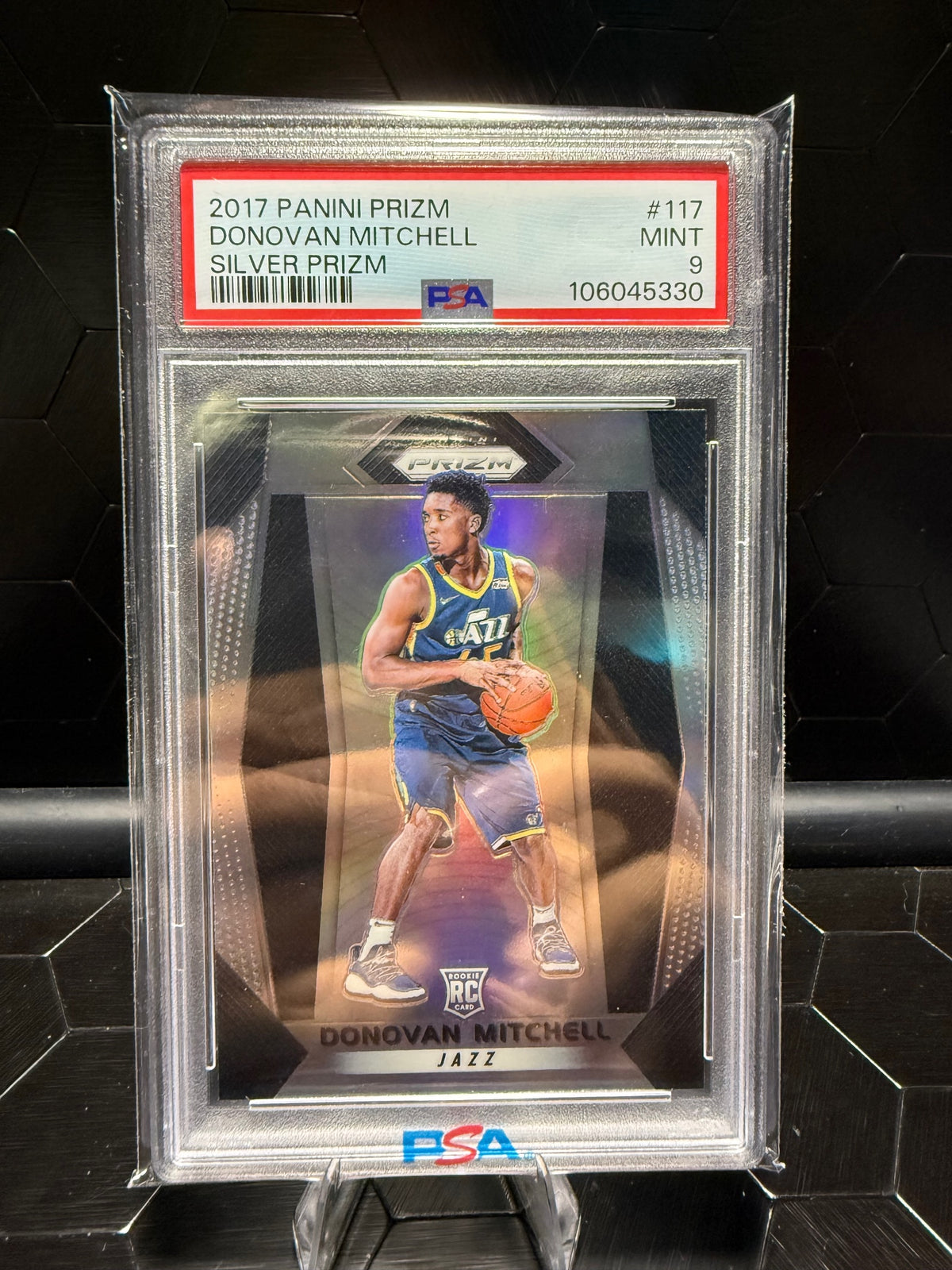 2017 Panini Prizm Donovan Mitchell Silver Prizm PSA 9