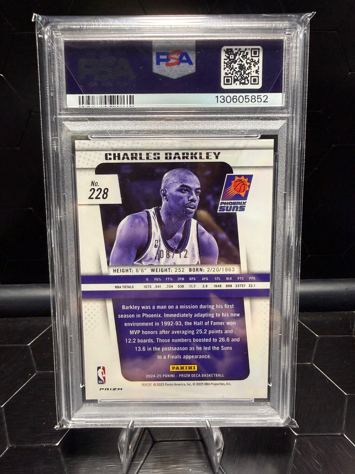 2024-25 Panini Prizm Deca Charles Barkley #228 Green Shimmer FOTL PSA 9
