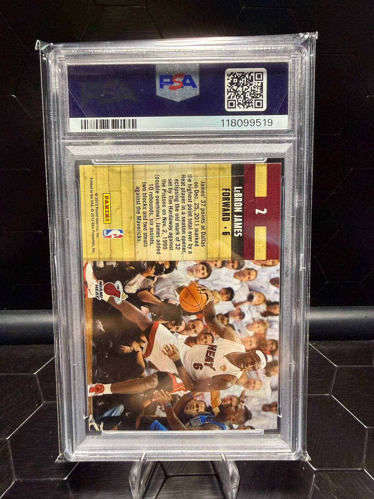 2011-12 Panini Hoops LeBron James #2 Courtside PSA 8