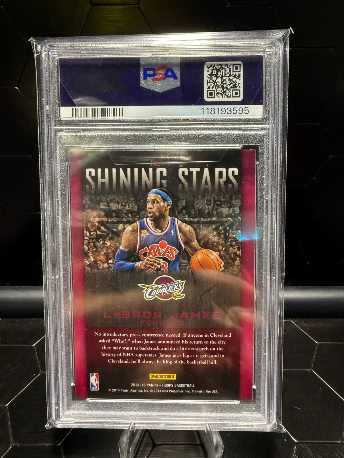 2014-15 Hoops #7 LeBron James Shining Stars PSA 8