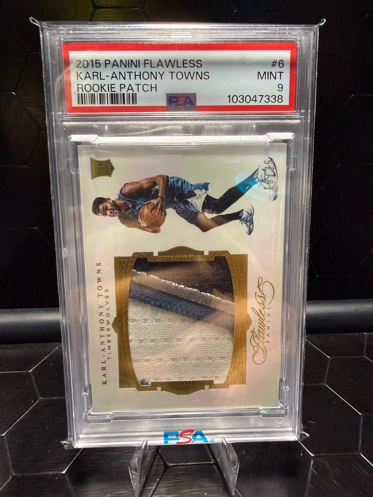 2015-16 Panini Flawless Karl-Anthony Towns #6 Rookie Patch /25 PSA 9