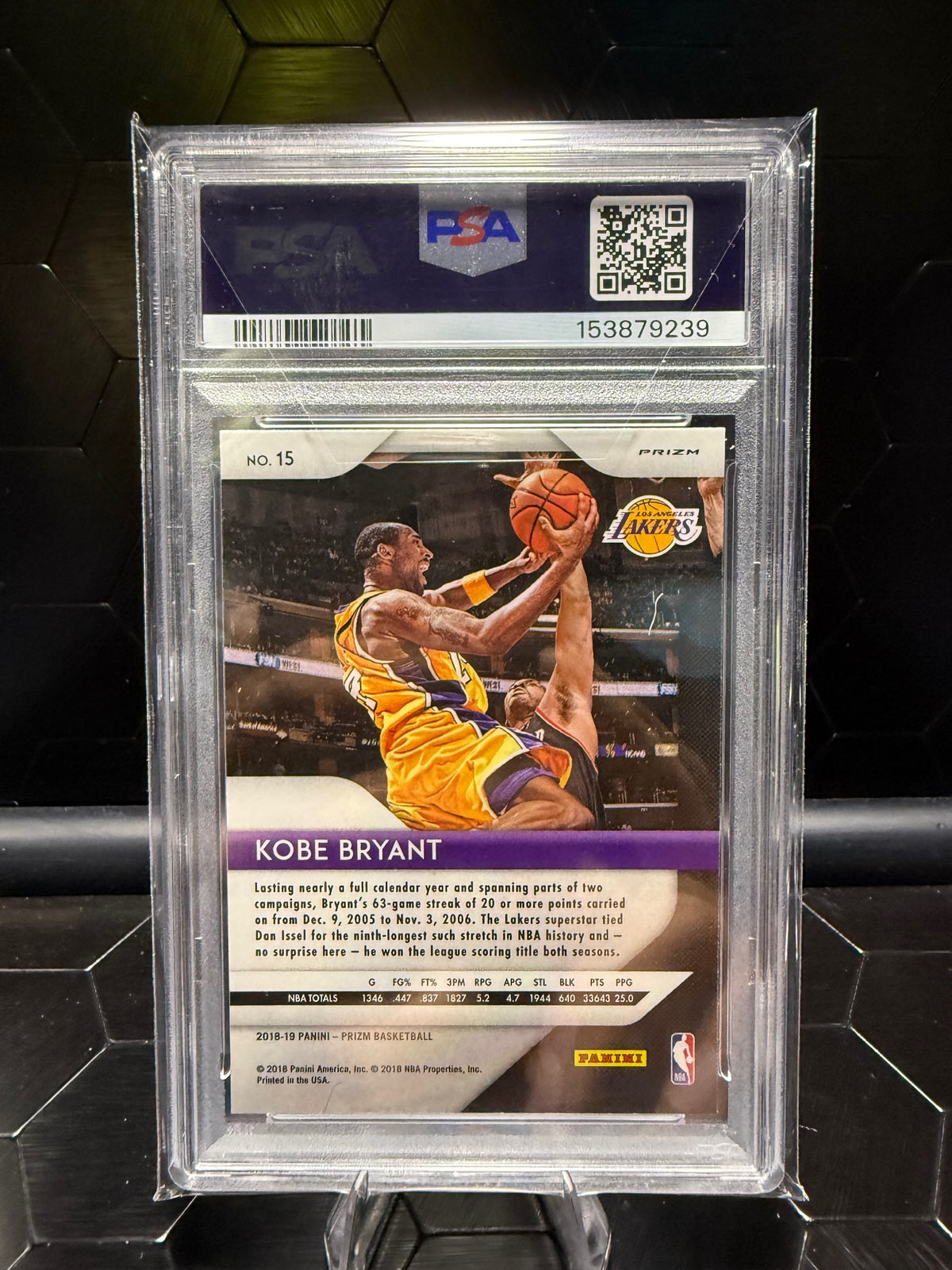 2018-19 Panini Prizm Kobe Bryant #15 Red White and Blue Prizm PSA 9
