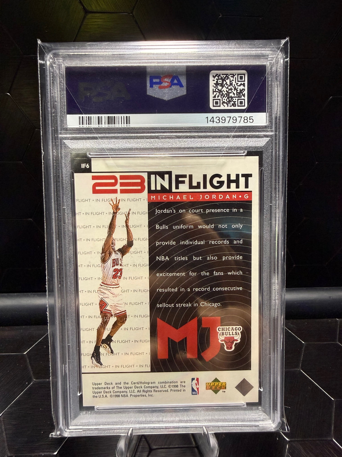 1998 UD Michael Jordan Living Legend #IF6 Michael Jordan In-Flight PSA 10