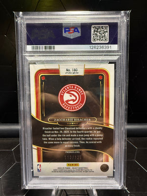 2024-25 Panini Select #180 Zaccharie Risacher Green Camo /125 PSA 10